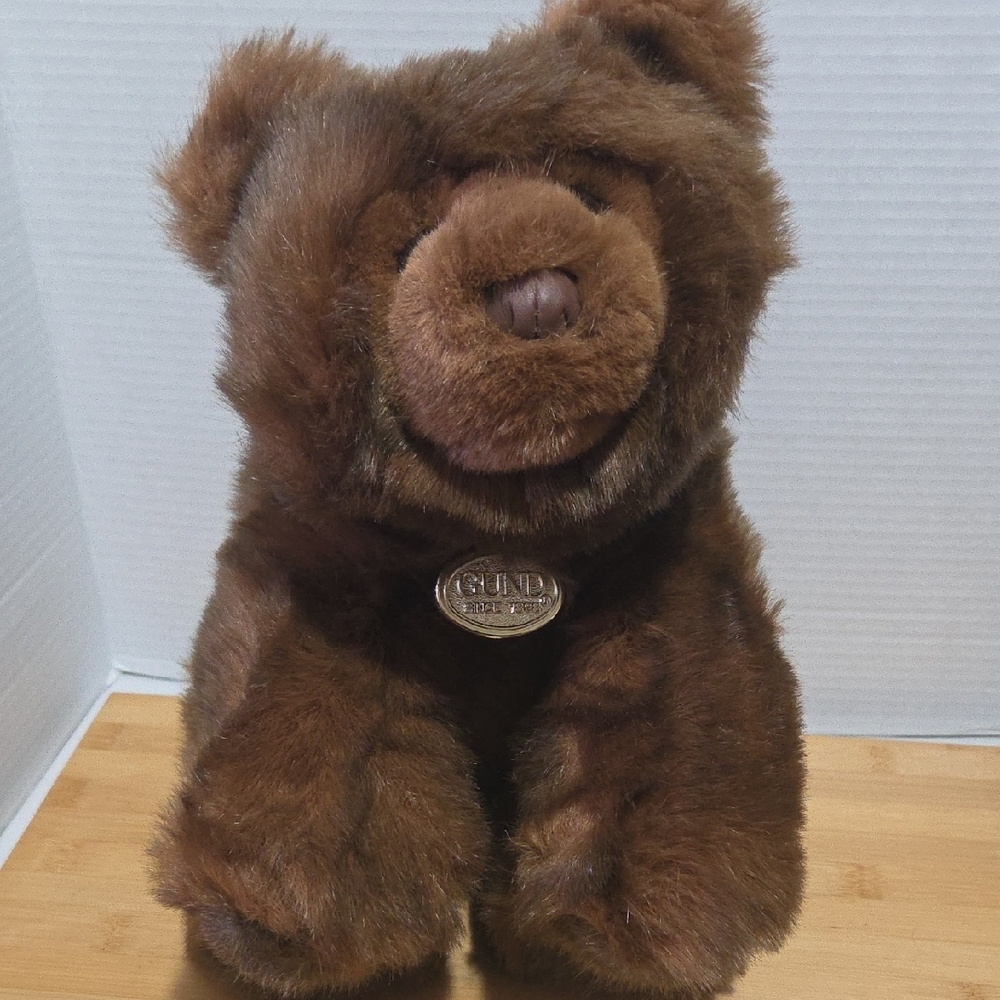 Gund Chocolate Brown Plush Bear Vintage 1997